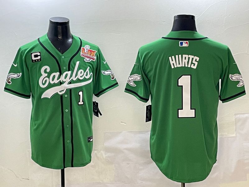 Men Philadelphia Eagles #1 Hurts Green three generations Jointly Name 2025 Nike Limited NFL Jersey style 18->philadelphia eagles->NFL Jersey